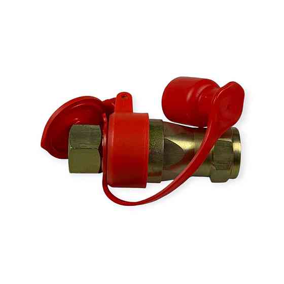 Разъем М 22x1.5 (евро с крышкой) красный пневматический Мукачево