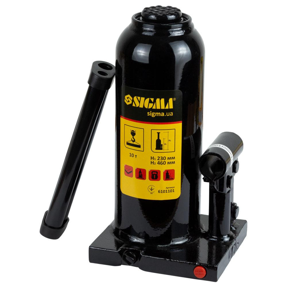 Домкрат гідравлічний пляшковий 10т H 230-460 мм SIGMA (6101101) Київ - фото 1