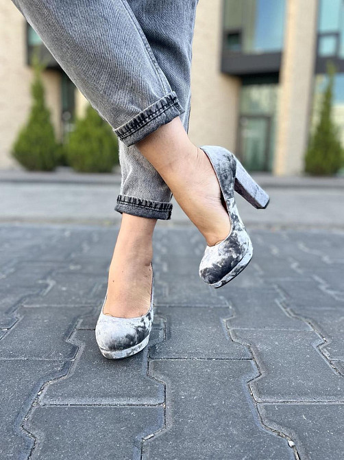 Туфлі жіночі MISSKA сірі оксамит каблук 10см (L212-E326 3556) Коломия - фото 8