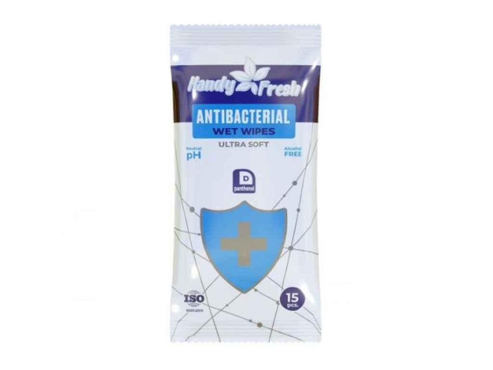 Вологі серветки 15шт Аntibacterial ТМ Handy fresh   Solmir Київ - фото 1