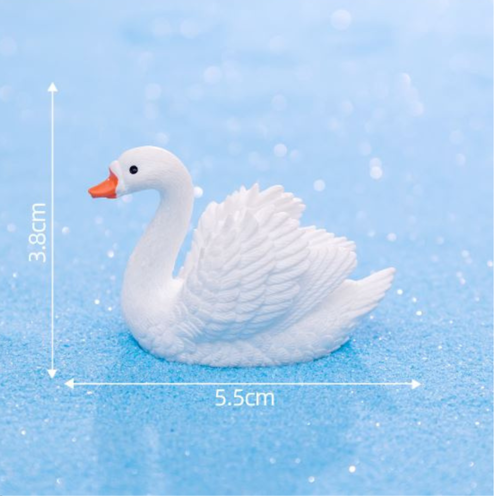 Фигурки Пара Белых Лебедей для флорариума, миниатюры, микроландшафта, мини-сада, творчества и поделок Одесса - изображение 3