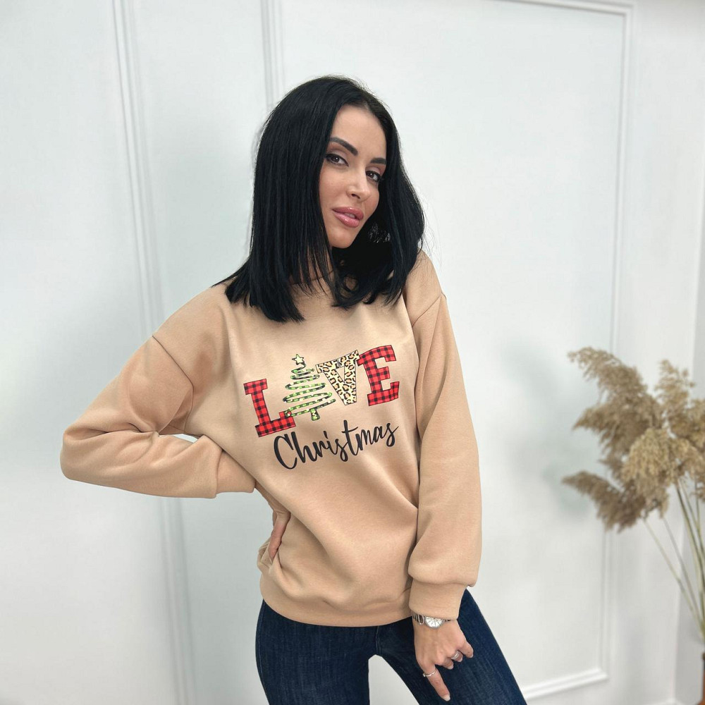 Женский свитшот с праздничным принтом 