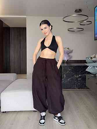 Жіночі теплі об'ємні штани "Аладін" із турецької підлогир флісу Шоколадний, 46/48 Одеса