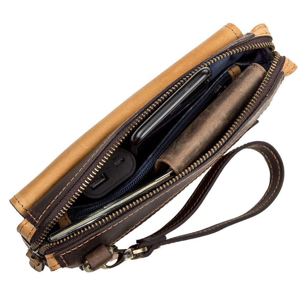 Мужской клатч SHVIGEL 11086 кожаный Коричневый Киев - изображение 7