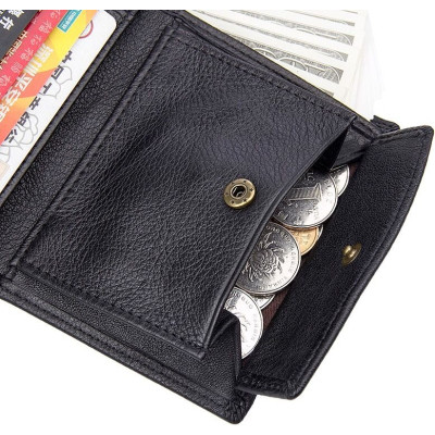 Кошелек Vintage Кожаный Черный (14598) Винница - изображение 6