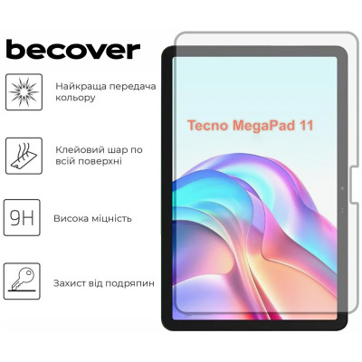 Стекло защитное BeCover Tecno Megapad 11 (T1101) 10.95" (713124) Винница - изображение 3
