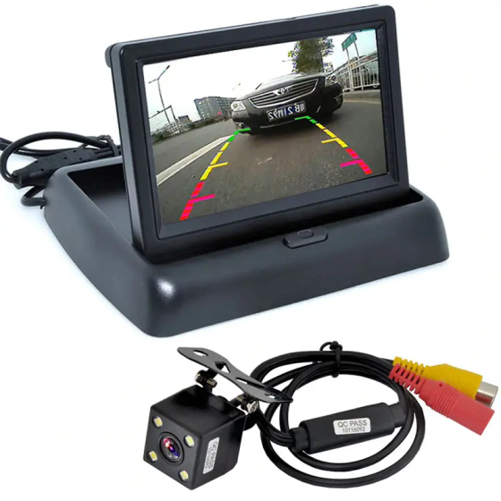 Автомобильный дисплей DS-4k экран 4.3'' с камерой заднего вида (Черный) Винница