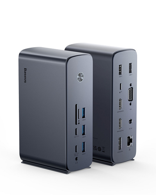 USB-хаб Baseus UnionJoy 17-Port Triple-Display  Docking Station Space Grey（USB-C to Київ - фото 5