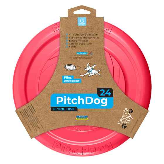 Игровая тарелка для апортировки PitchDog, диаметр 24 см розовый Киев