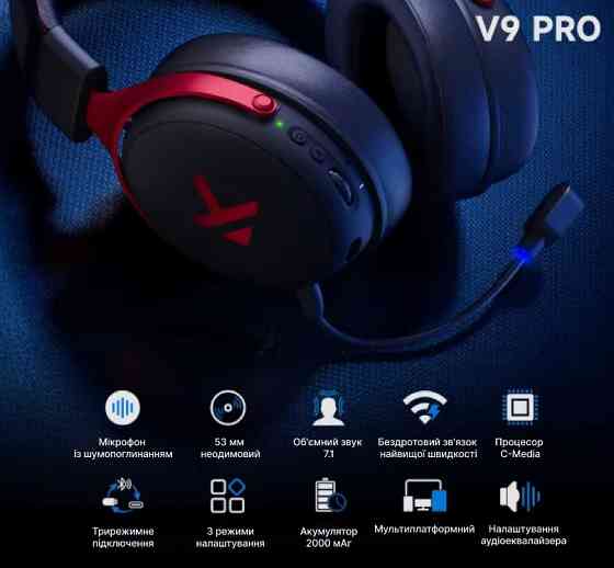 MCHOSE V9 Pro — Беспроводные игровые наушники igровые наушники черные. Харьков