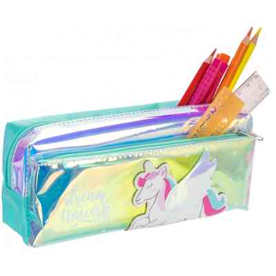 Пенал Cool For School голографічний 2 відділення Dream like a Unicorn блакитний (CF86958) Вінниця