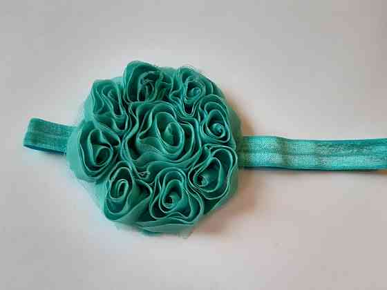 Дитяча пов'язка ментолова - окружність 42-55см, квітка 8см Київ