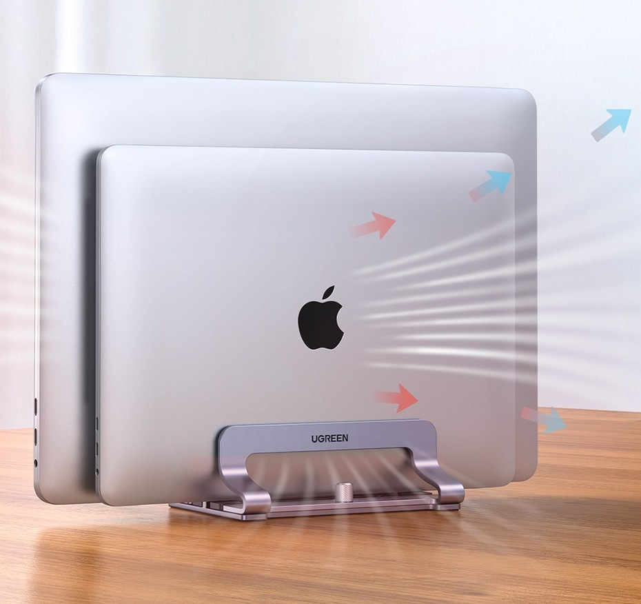 Вертикальна настільна підставка для ноутбуків і планшетів Ugreen з подвійним слотом 60643 LP258 (Срібляста) Николаев - изображение 6