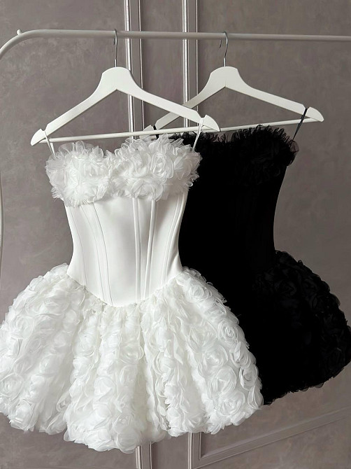 Женское стильное элегантное романтическое корсетное платье костюмное+фатин розы Молочный, 44/46 Одесса - изображение 3