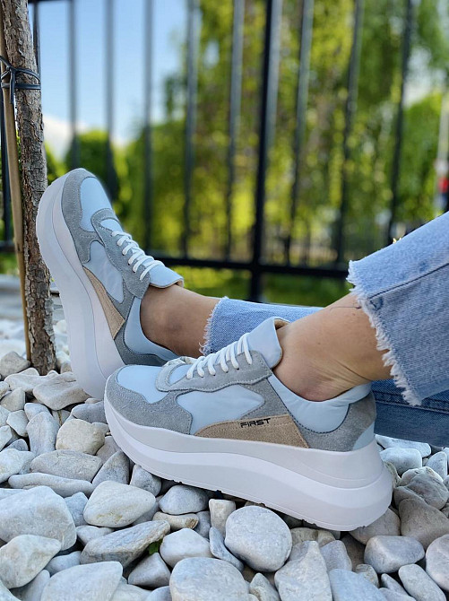 First Кросівки жіночі First 1907 блакитні (весна-осінь, шкіра натуральна) (4504) Коломыя - изображение 9