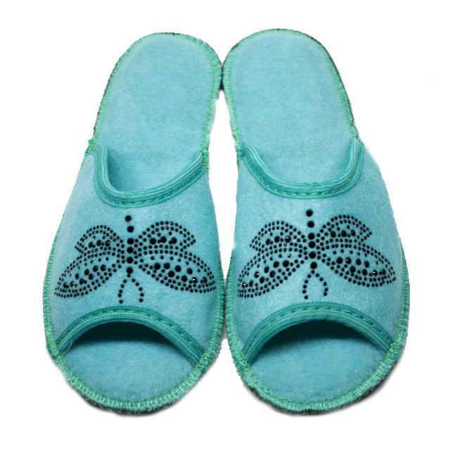 Капці жіночі відкриті паркетні повсть PaGo "Стрікоза" Бірюза Тихоході Одеса - фото 2