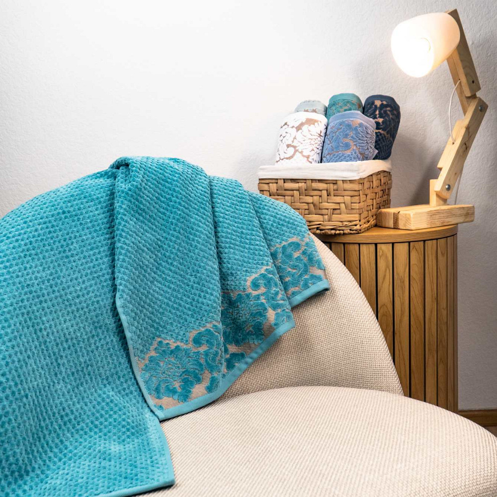 Набор махровых полотенец 2шт 50x90см, 70x140см Damask Премиум качества Жаккардовое с велюром 550г/м2 Сумы - изображение 5