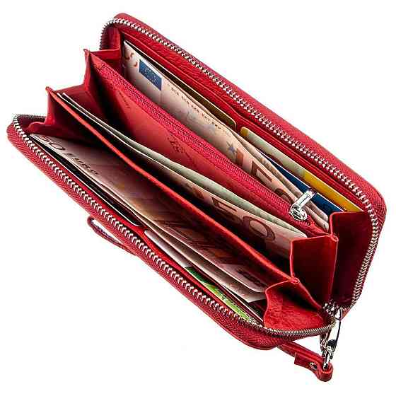 Женский клатч на молнии ST Leather 18931 Красный Киев