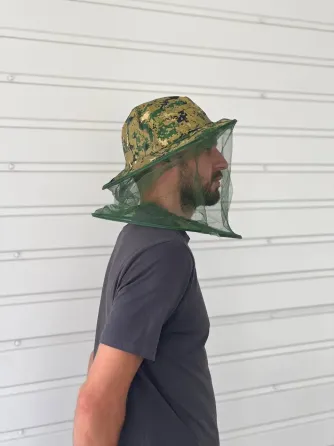 Шляпа антимоскитная камуфляж для охоты рыбалки садоводства / Панама с сеткой для защиты от мошек комаров Коломия