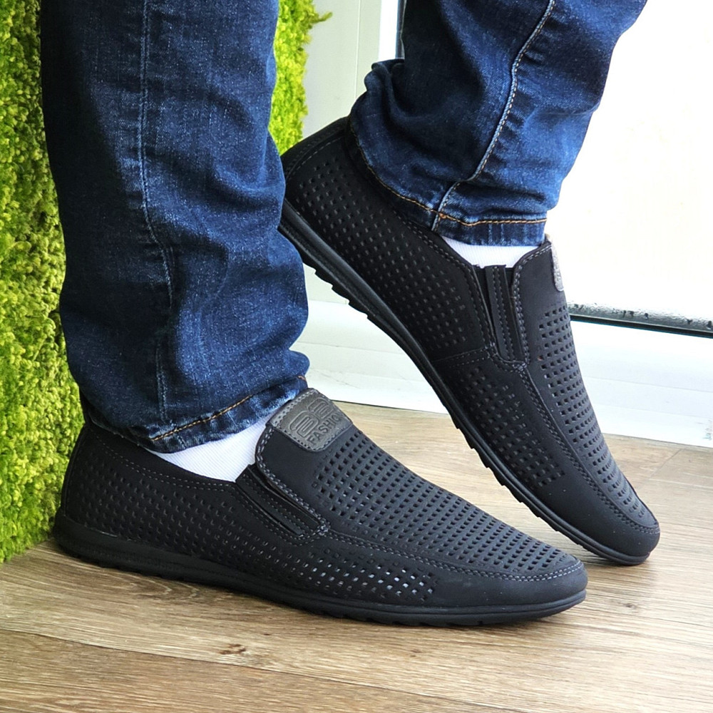 Мужские Мокасины Летние Кроссовки Сеточка Туфли Черные (размеры: 41,43,44,45) Видео Обзор - 447-1 Днепр - изображение 7