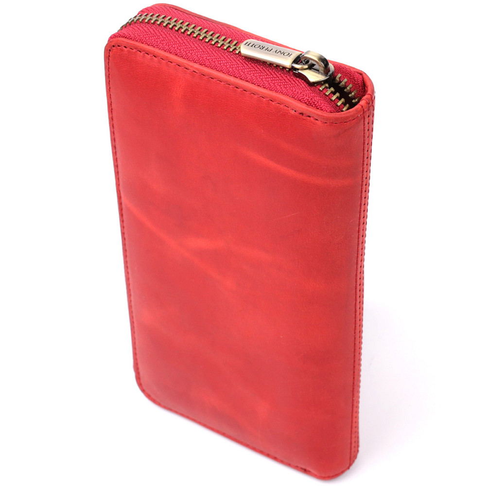 Жіночий гаманець з матової натуральної шкіри Tony Perotti 20834_1 (2250 rosso) Червоний Київ - фото 2