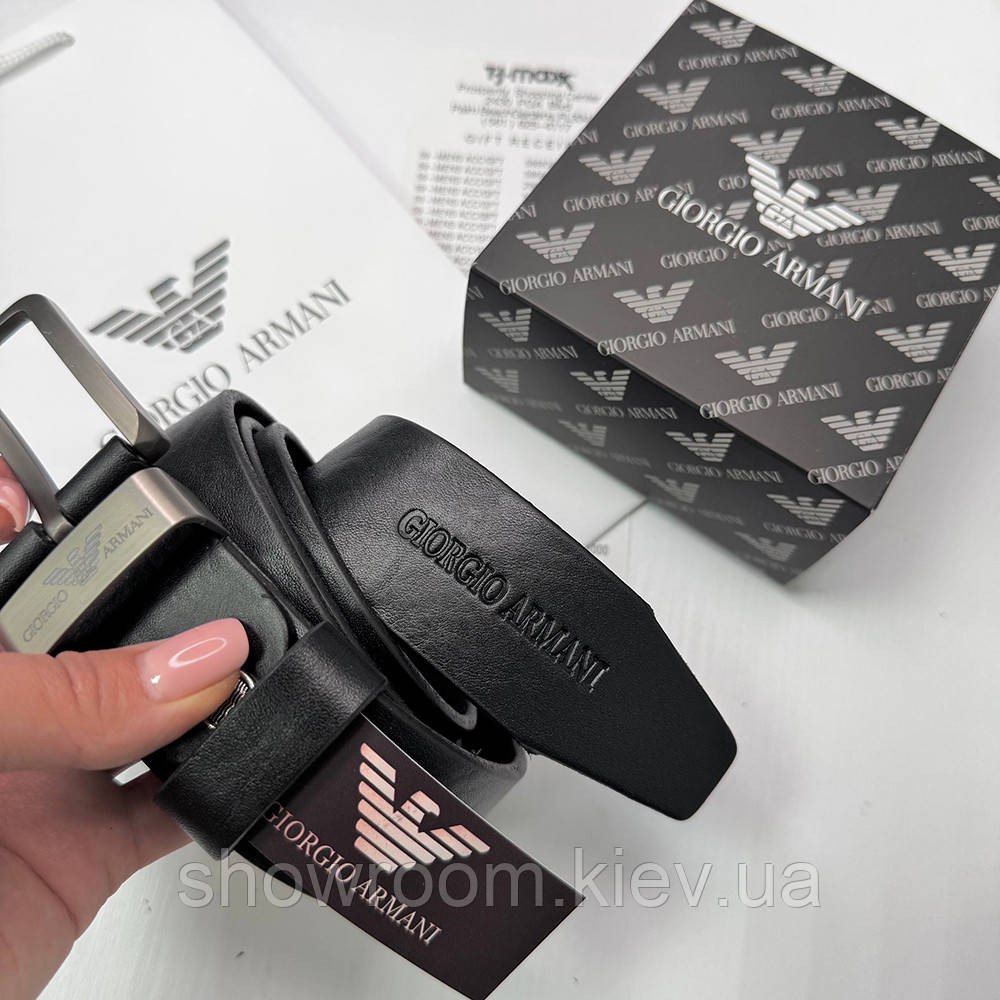 Мужской кожаный брендовый ремень GA (301) Киев - изображение 7