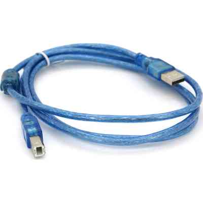 Кабель для принтера USB 2.0 AM/BM 1.5m 2x ferrite transparent Voltronic (YT-AM/BM-1.5T) Вінниця