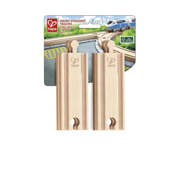 Набір для залізниці Hape короткі прямі рейки 4 шт. (E3778) Харків - фото 1