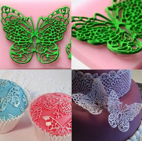 Молд силиконовый Бабочки 100 на 100 мм розовый Киев - изображение 6