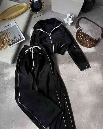 Жіночий теплий прогулянковий костюм з кантом двухсторонній фліс Одеса