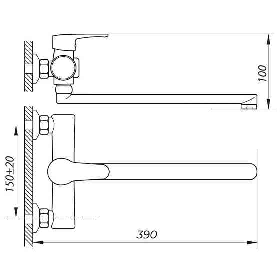 Змішувач для ванни Zerix PUD7 045 білий   ( ZX2911 ) 28862 Харьков