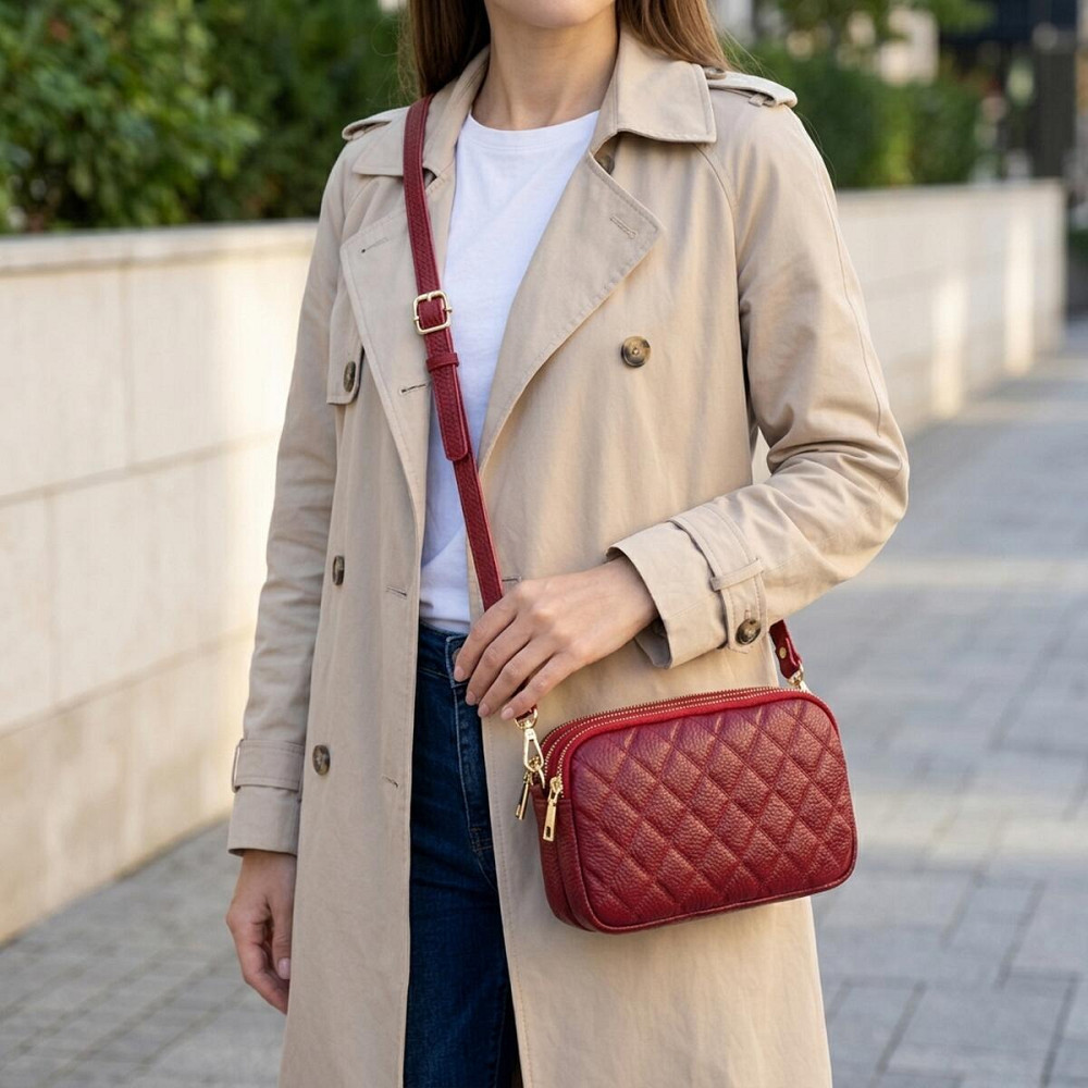 Сумка на три відділення для жінок з натуральної шкіри Vintage 22889 Київ - фото 12