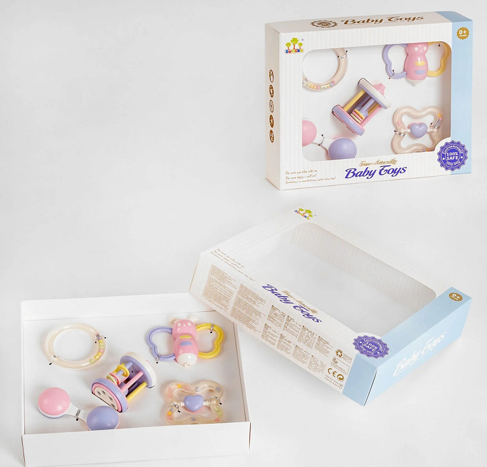 Набір брязкальця два брязкальця зі свистком маракаси два кільця (SL 84815) Чернігів - фото 1