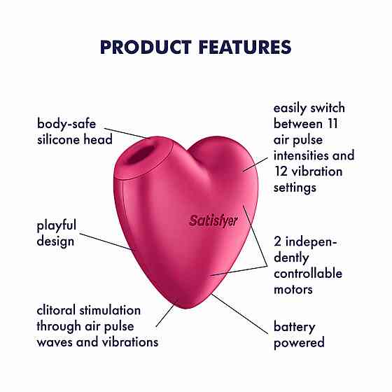 Розовый компактный стимулятор-сердце с Air Pulse и вибрацией Satisfyer Cutie Heart, 8 см Sex Aura Киев