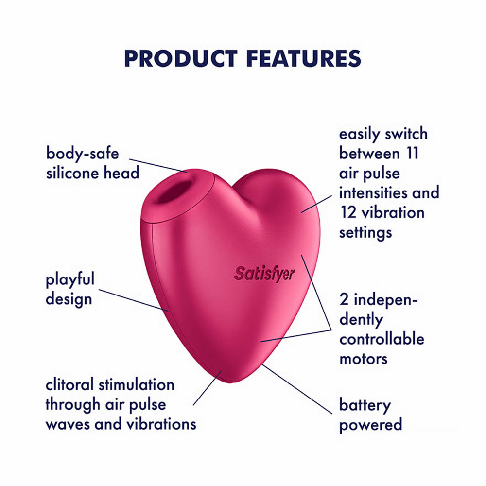 Розовый компактный стимулятор-сердце с Air Pulse и вибрацией Satisfyer Cutie Heart, 8 см Sex Aura Киев - изображение 2