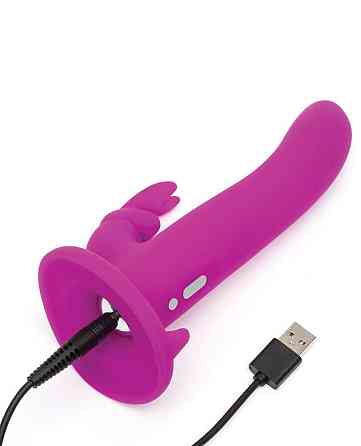 Страпон -кролик с вибрацией и трусиками Happy Rabbit Rechargeable Vibrating Strap-On Harness Set Sex Aura Киев