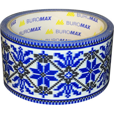 Скотч Buromax Вышиванка 48 мм х 35 м Синяя (BM.7007-68) Винница - изображение 1