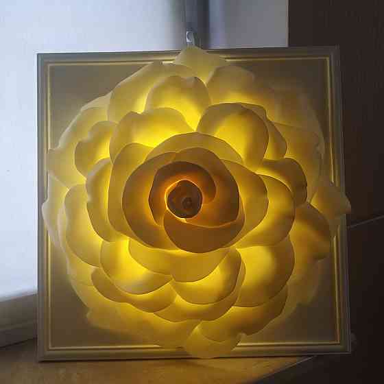 Світильник-нічник 3D картина "Біла троянда" Дніпро