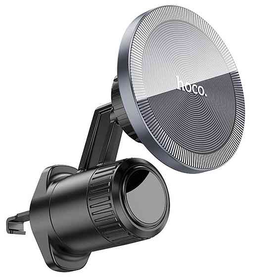 Тримач для мобільного HOCO H23 Alma metal ring magnetic car holder(air outlet) Black Metal Gray (6942007606615) Київ