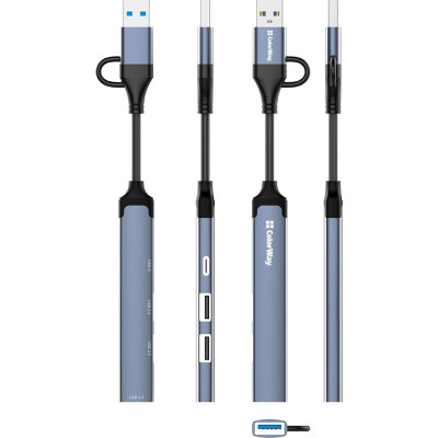Концентратор ColorWay USB-A/USB-C 4-in-1 USB2.0х2/USB3.0/USB-C2.0 (CW-HUB06) Винница - изображение 11