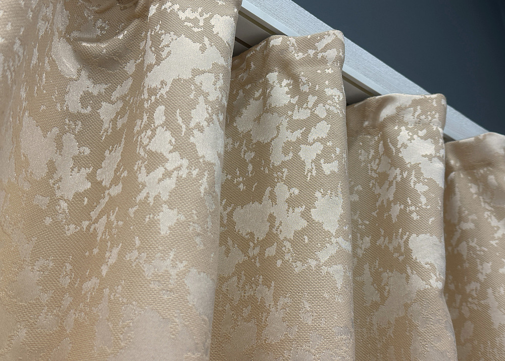 Комплект коротких штор VR-Textil Льон мармур Pavliani VO № 1713ш айворі 130х170 см 2 шт (35-0339) Київ - фото 8