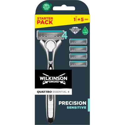 Бритва Wilkinson Sword Quattro Sensitive + 4 сменные картриджи (4027800299805) Винница