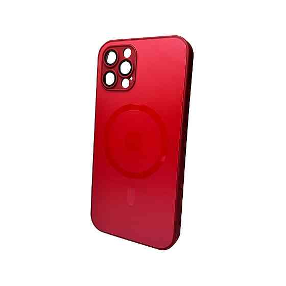 Чохол для смартфона AG Glass Matt Frame Color MagSafe Logo for Apple iPhone 12 Pro Max Cola Red Київ