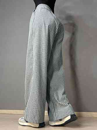 Брюки жіночі A-NIUSHOW 30131 палаццо бавовна в смужку талія на резинці сірі, сірий, S Київ