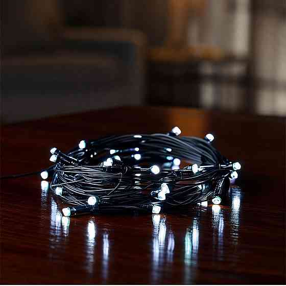 Гірлянда новорічна 22 м, 220 LED, чорний провід, біла Київ