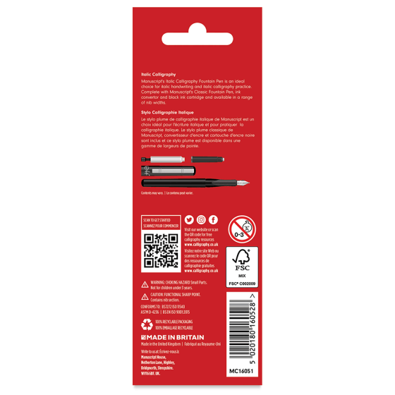 Набір для каліграфії Italic Calligraphy Pen Medium (перо чорний картридж конвертер) Manuscript Київ