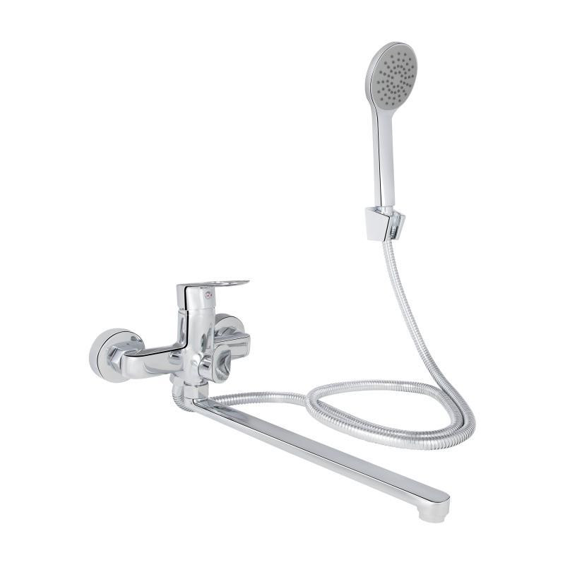 Змішувач для ванни з душовим гарнітуром Lidz Latwa 005 з поворотним виливом хром. Київ - фото 1
