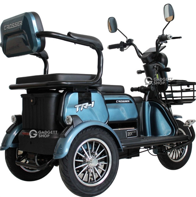 Електроскутер триколісний Crosser TR1 PRO (1200ВТ 72В 24Ah) - Синий. Харьков - изображение 7