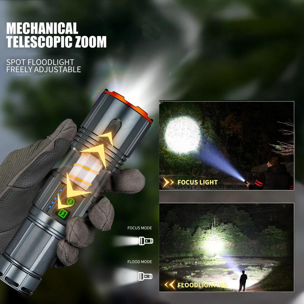 Ручний ліхтар YEMAO YM-G520, 2500LM, TG LED, 1*40700 акум, TYPE-C Дніпро - фото 10