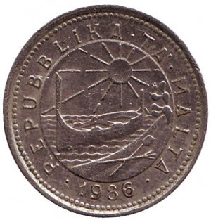 Оливковая ветвь. Монета 2 цента. 1986 год, Мальта..(АО) Полтава - изображение 1